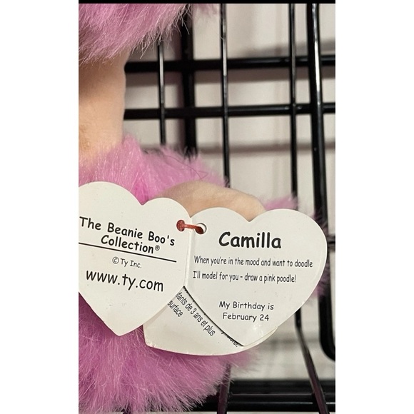 TY Beanie Boos 9" CAMILLA Pink Poodle Dog Stuffed Animal Toy Plush - Picture 7 of 8
